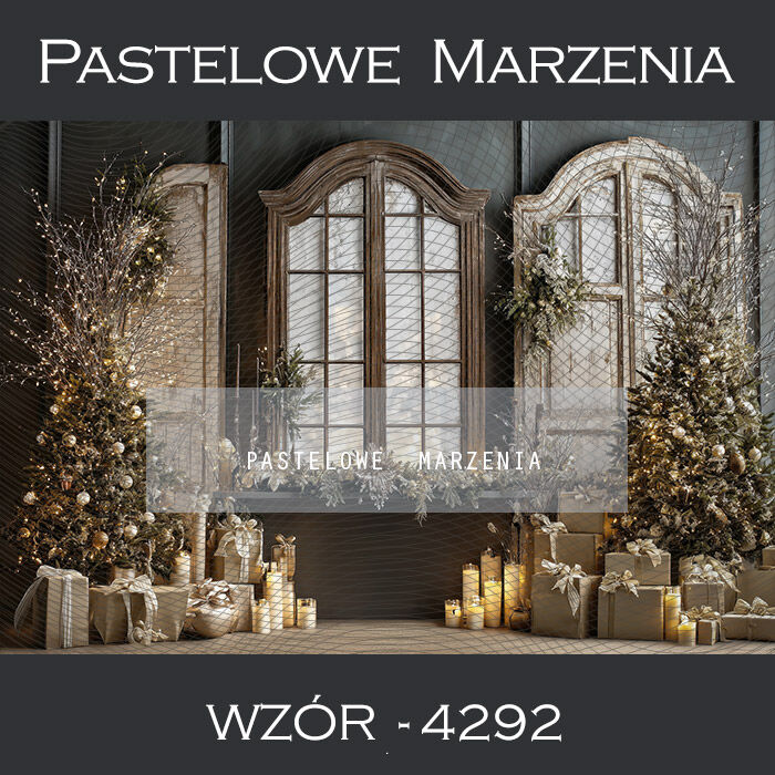 Tło fotograficzne na Boże Narodzenie z oknami t_4292