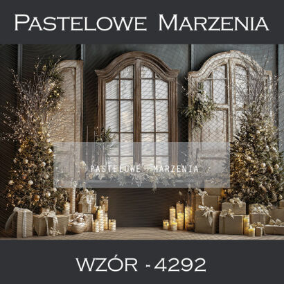 Tło fotograficzne na Boże Narodzenie z oknami t_4292
