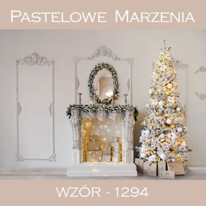 Photographic backdrop for Christmas with white fireplace t_1294