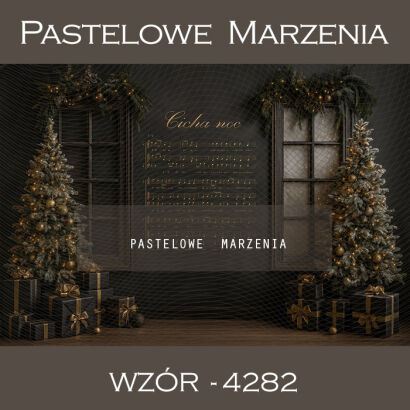 Tło fotograficzne na Boże Narodzenie z nutami t_4282