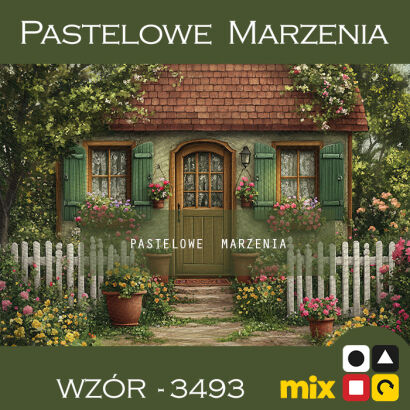 Tło fotograficzne wiosenne z domkiem t_3493