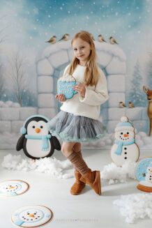 Photographic backdrop for Christmas with igloo t_4094 - 3