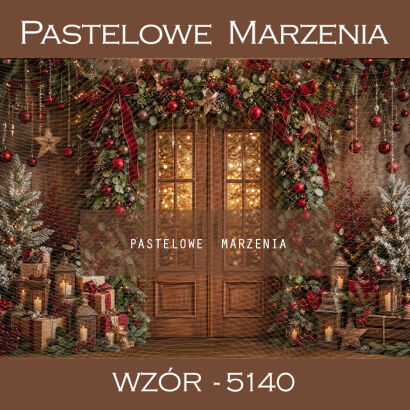 Tło fotograficzne na Boże Narodzenie z drzwiami t_5140