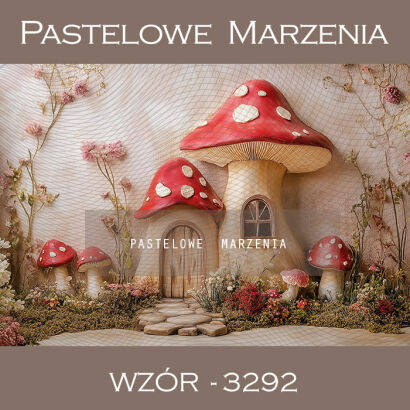 Photographic autumn backdrop with mushrooms t_3292