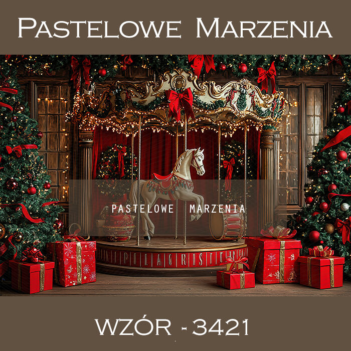 Photographic backdrop for Christmas with carousel t_3421