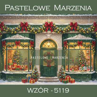 Christmas Photography Background with a Little Shop t_5119
