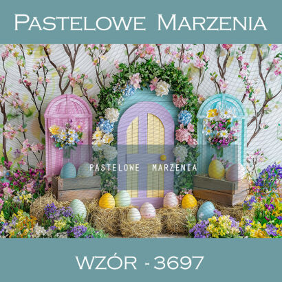 Photographic Easter backdrop with Easter eggs t_3697