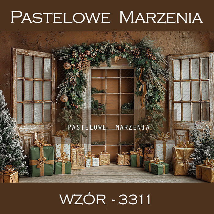 Photographic backdrop for Christmas with doors t_3311