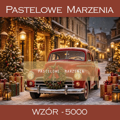 Christmas photographic backdrop with car t_5000
