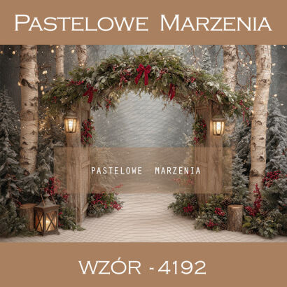 Tło fotograficzne na Boże Narodzenie z drzwiami t_4192