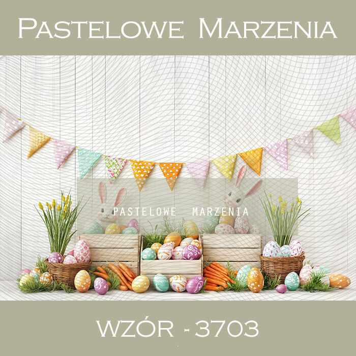 Photographic Easter backdrop with rabbits t_3703