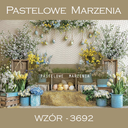 Photographic Easter backdrop with Easter eggs t_3692