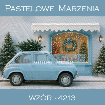 Christmas photo background with car t_4213