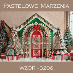 Photographic backdrop for Christmas with cottage t_3206