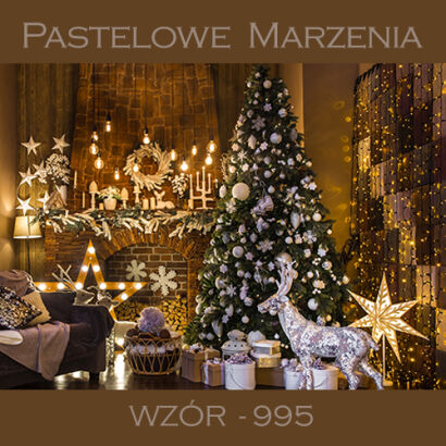 Photographic backdrop for Christmas showing golden interior t_995