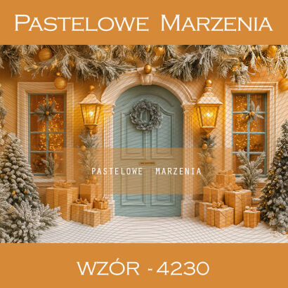 Tło fotograficzne na Boże Narodzenie z drzwiami t_4230