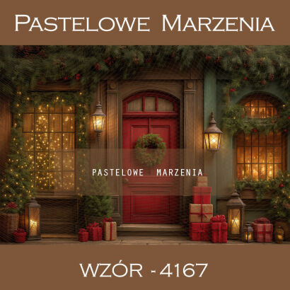 Tło fotograficzne na Boże Narodzenie z drzwiami t_4167