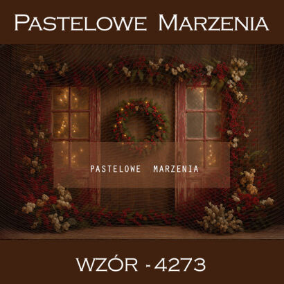 Tło fotograficzne na Boże Narodzenie z drzwiami t_4273