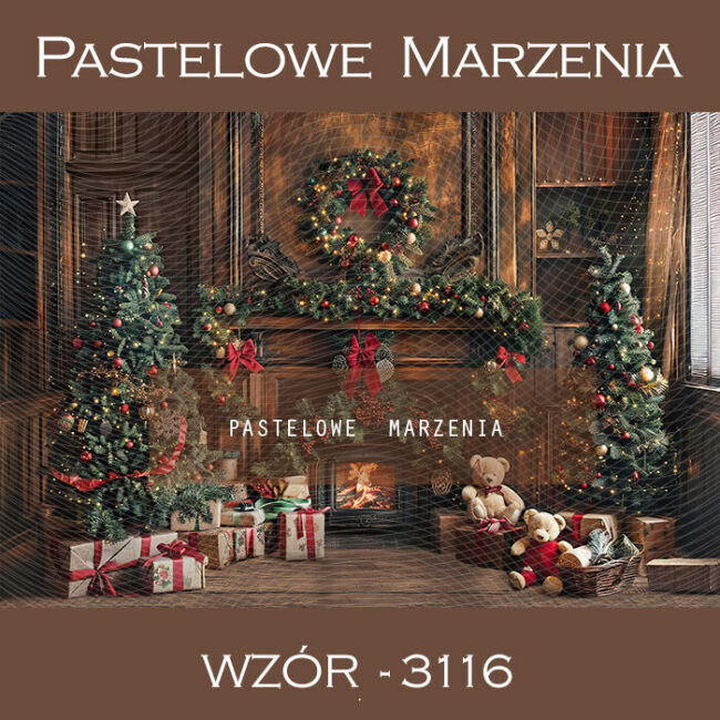 Photographic backdrop for Christmas with fireplace t_3116