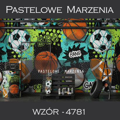 Tło fotograficzne szkolne z piłkami t_4781