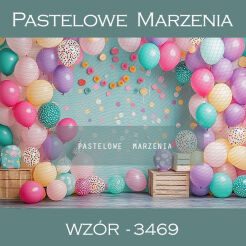 Tło fotograficzne karnawałowe z balonami t_3469