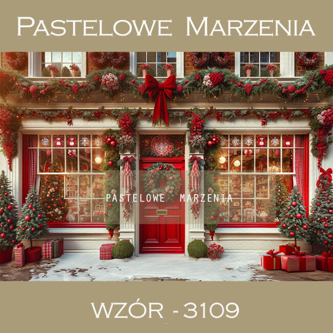 Photographic backdrop for Christmas with shop t_3109