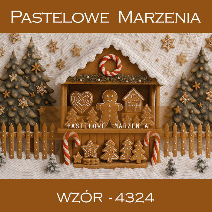 Tło fotograficzne na Boże Narodzenie z piernikami t_4324