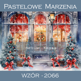 Photographic backdrop for Christmas with blue windows t_2066
