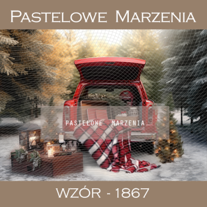 Photographic backdrop for Christmas with a red car t_1867