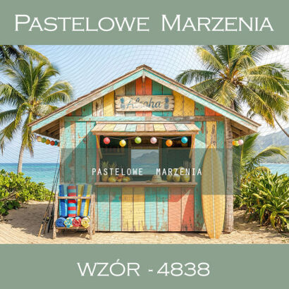 Tło fotograficzne letnie z domkiem t_4838