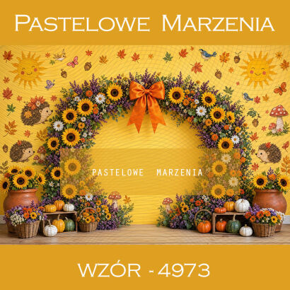 Autumn photographic background with sunflowers t_4973