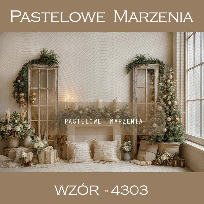 Tło fotograficzne na Boże Narodzenie ze ścianą t_4303
