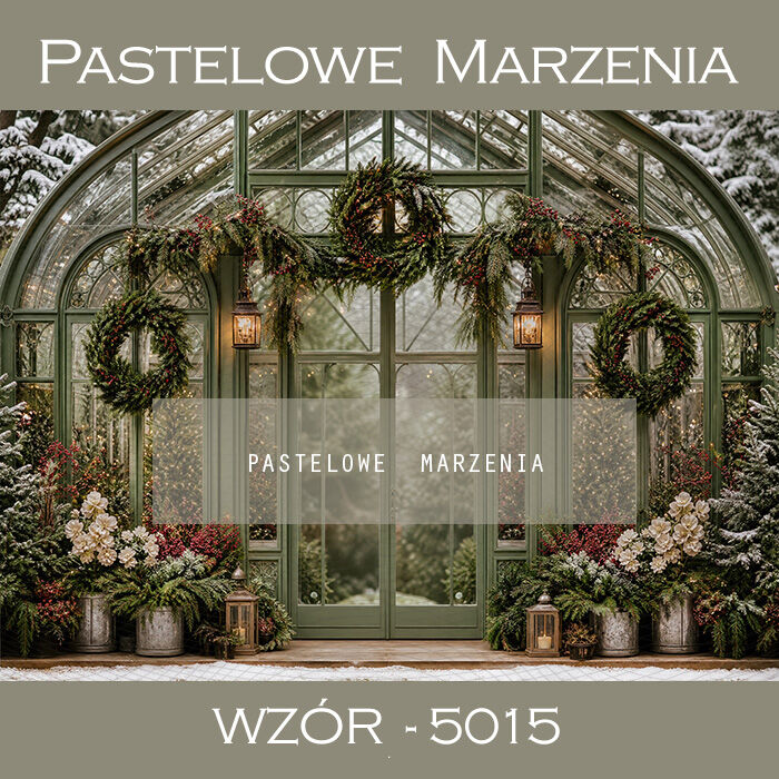 Christmas photographic backdrop with greenhouse t_5015