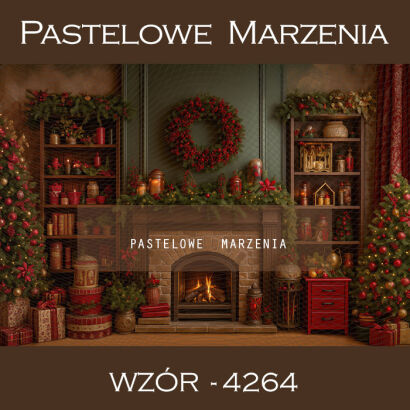 Tło fotograficzne na Boże Narodzenie z kominkiem t_4264