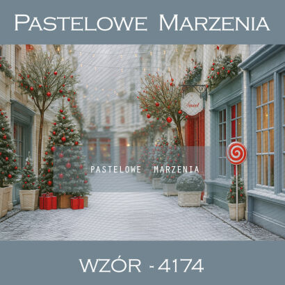 Photographic backdrop for Christmas with street t_4174