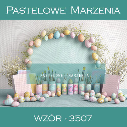 Photographic spring backdrop with Easter eggs t_3507