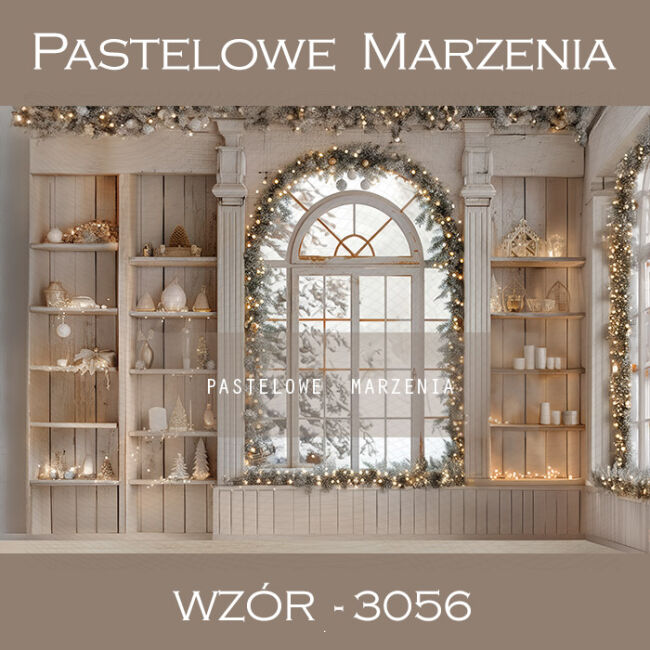 Photographic backdrop for Christmas with window t_3056