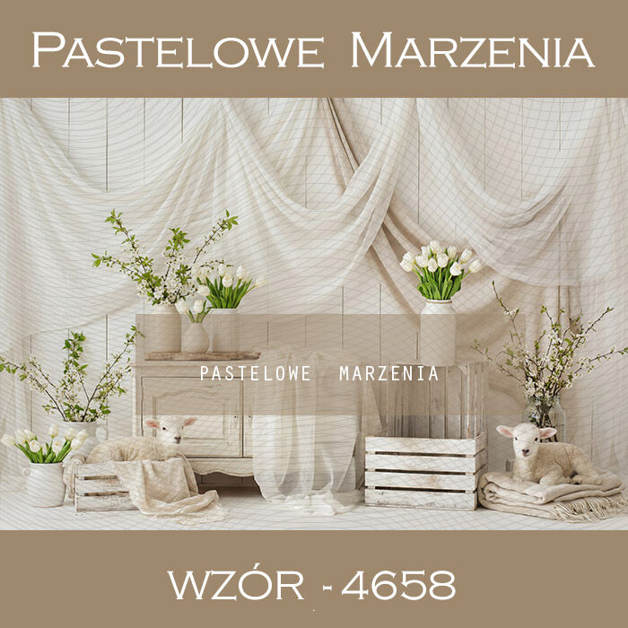 Tło fotograficzne wiosenne z barankami t_4658