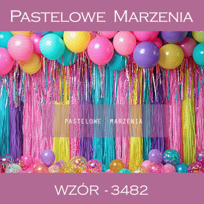 Tło fotograficzne karnawałowe z balonami t_3482