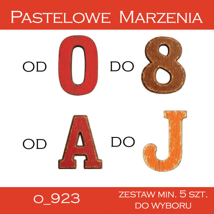Dodatki Cyfry i Litery - komplet minimum 5 sztuk