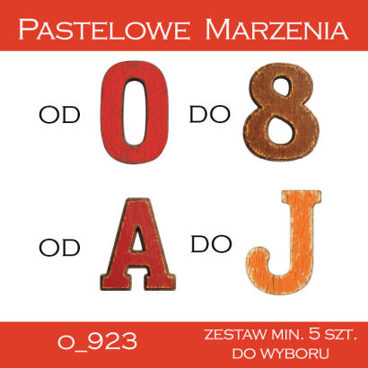 Dodatki Cyfry i Litery - komplet minimum 5 sztuk