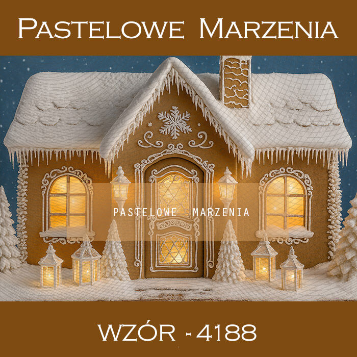 Tło fotograficzne na Boże Narodzenie z domkiem t_4188