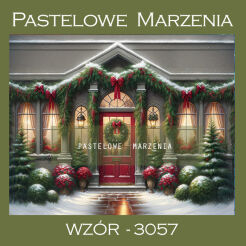 Photographic backdrop for Christmas with cottage t_3057