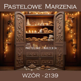 Photographic backdrop for Christmas with cookie cabinet t_2139