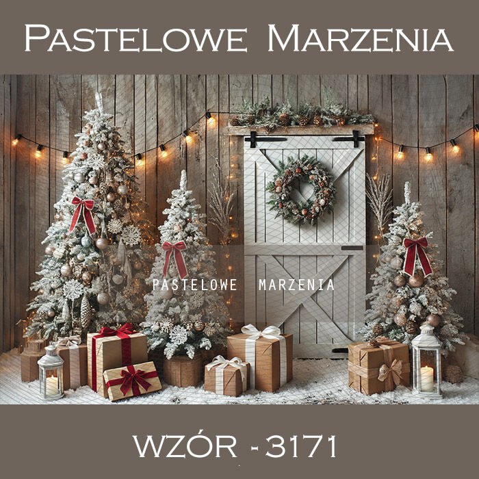 Photographic backdrop for Christmas with Christmas trees t_3171