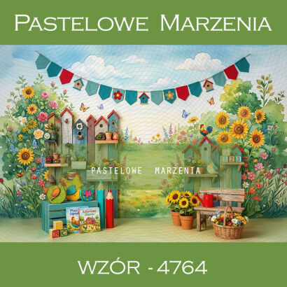 Tło fotograficzne przedszkolne z kwiatami t_4764