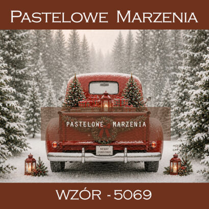 Christmas photographic background with car t_5069