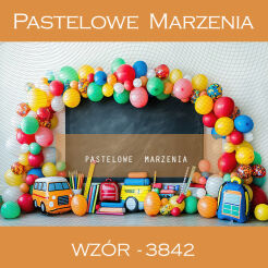 Photographic backdrop for kindergarten with baloons t_3842