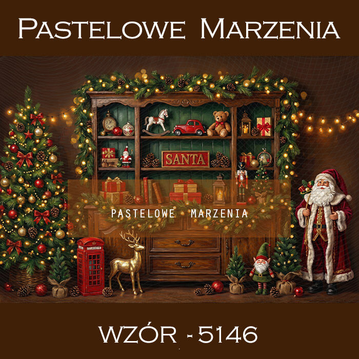 Tło fotograficzne na Boże Narodzenie z regałem t_5146