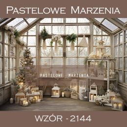 Photographic backdrop for Christmas with beige greenhouse t_2144